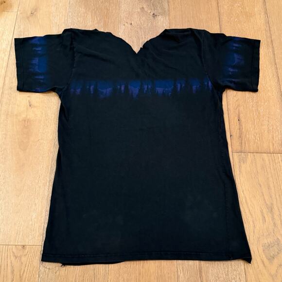 Vintage 90s Wolf Full Print Tee – Cut Neck – Rare Piece! Size M - Picture 5 of 6